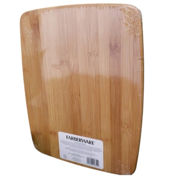 NEW set of 2 bamboo cutting boards board kitchen cooking supplies Farberware Kit - Picture 2 of 10